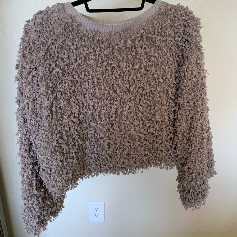 Fuzzy crop sweater - never worn